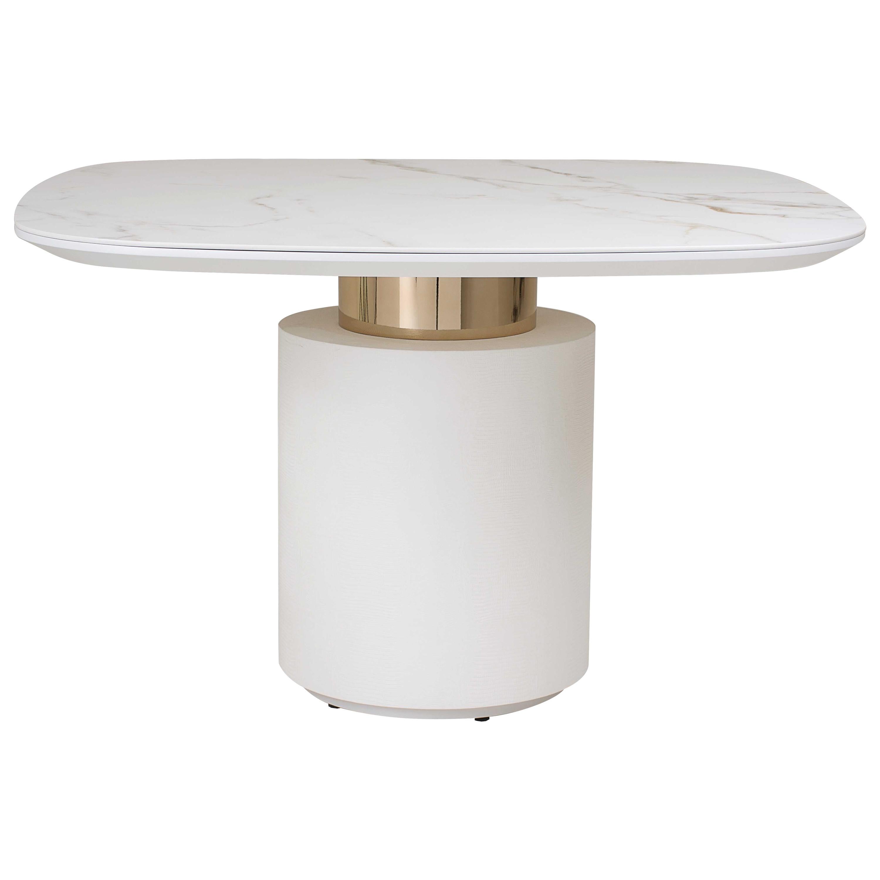 Square table with round edges Neruda, Stone Edition For Sale