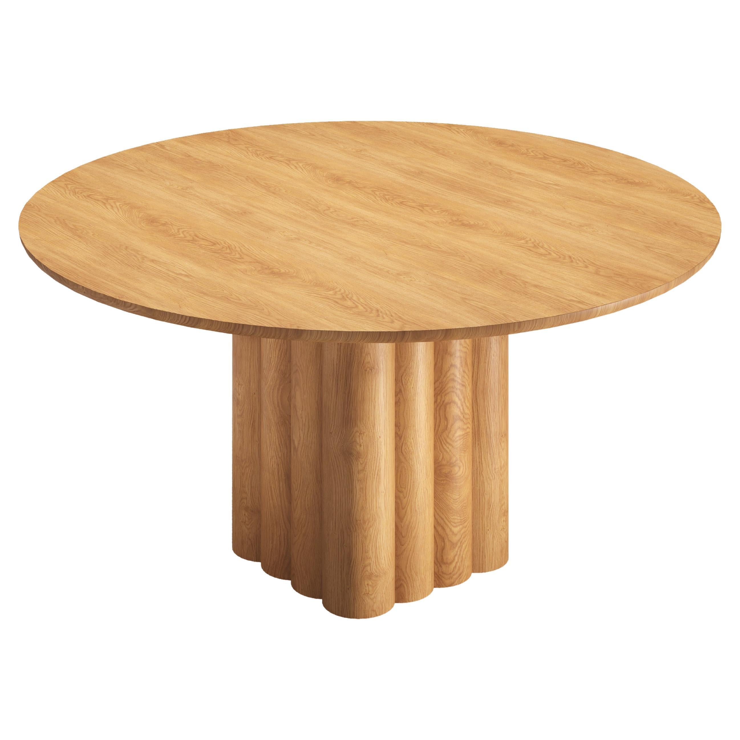 Round Dining Table 'Plush' by Dk3, Natural Oak, 140 cm For Sale