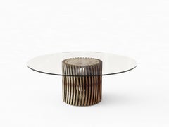 Round dining table Riva 1920 Stave Table Design Giuliano Cappelletti 200 cm 78.7