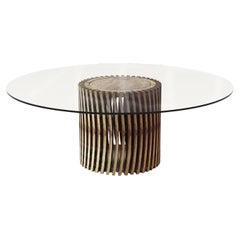 Round dining table Riva 1920 Stave Table Design Giuliano Cappelletti 200 cm 78.7