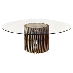 Round dining table Riva 1920 Stave Table Design Giuliano Cappelletti 160 cm 63in