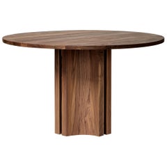 Round Dining Table, solid Walnut wood, handcrafted in Europe, Aperta by Mokko