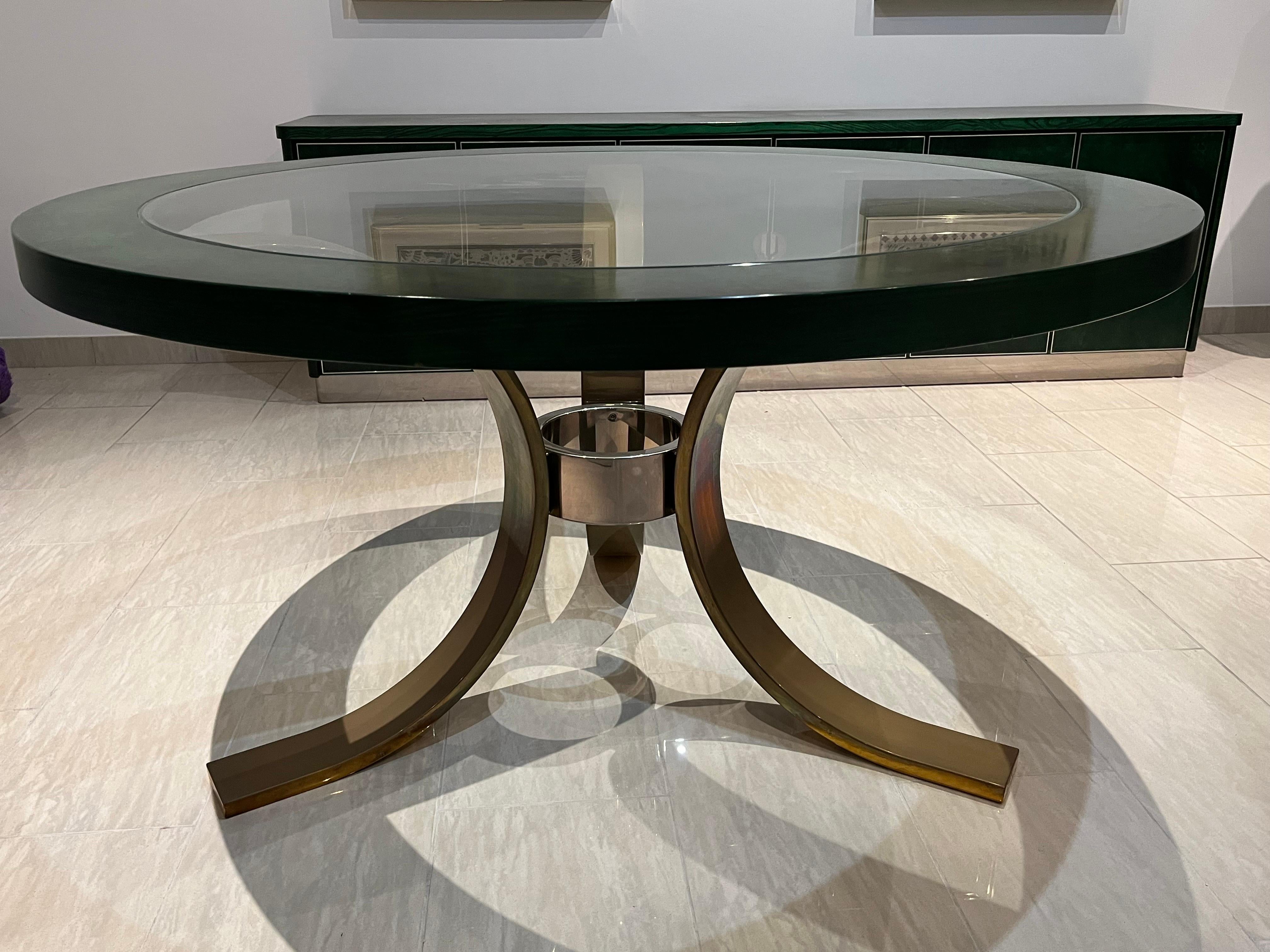 Brass Round Dining Table Top Design 1970s  For Sale