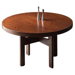 Round Dining table with a Wengé Tabletop, Dutch Design, 1960s