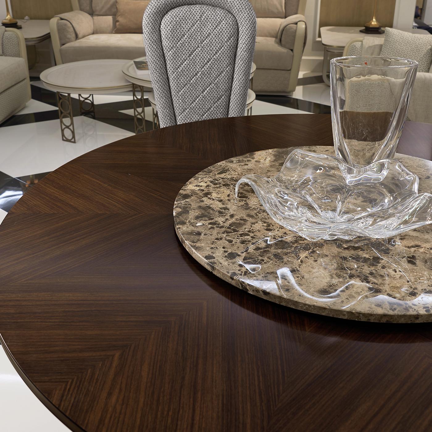 marble dining table with lazy susan