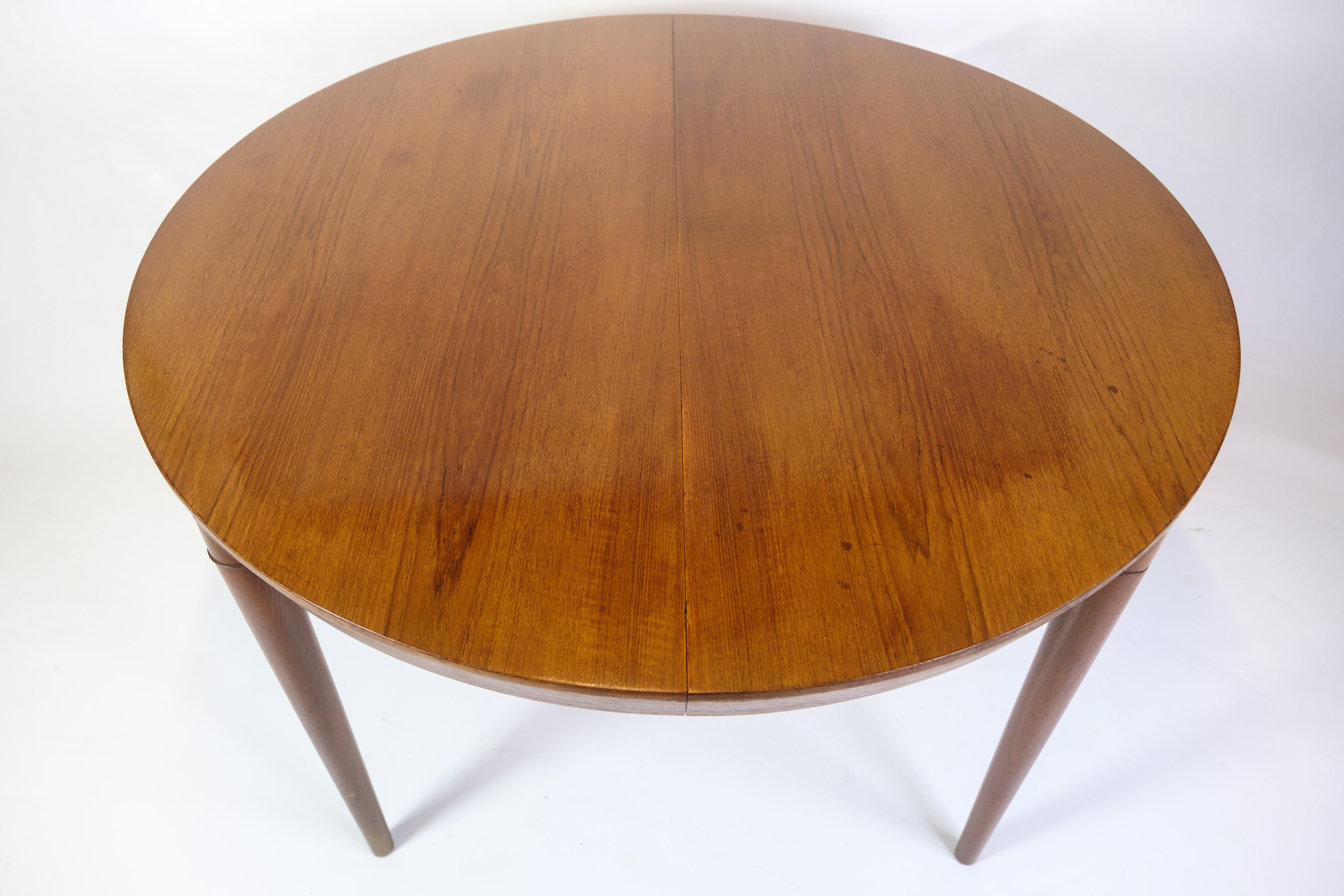 Round Dining Table With Extension Leaves Made In Teak By Severin Hansen For Sale 8
