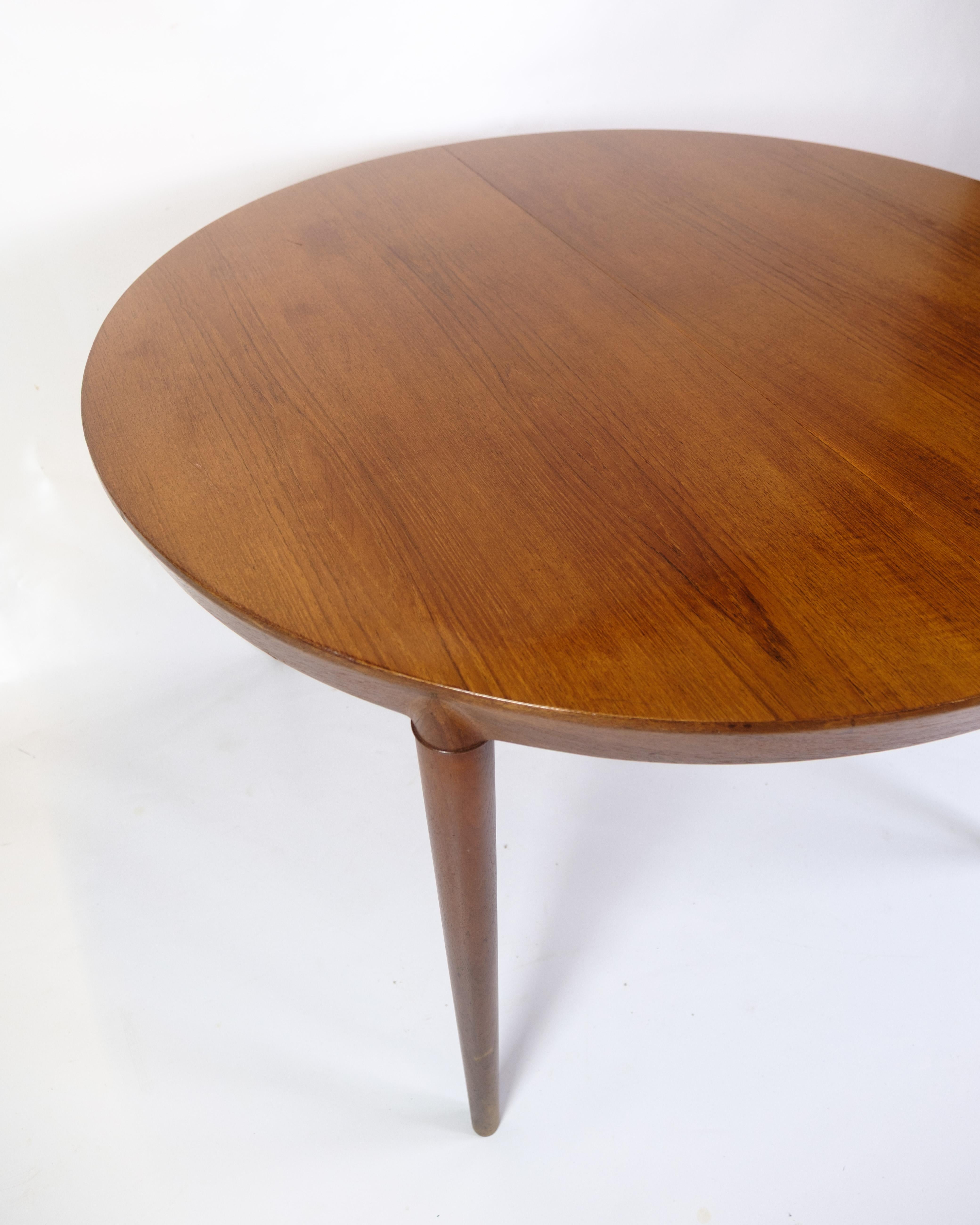Round Dining Table With Extension Leaves Made In Teak By Severin Hansen For Sale 9