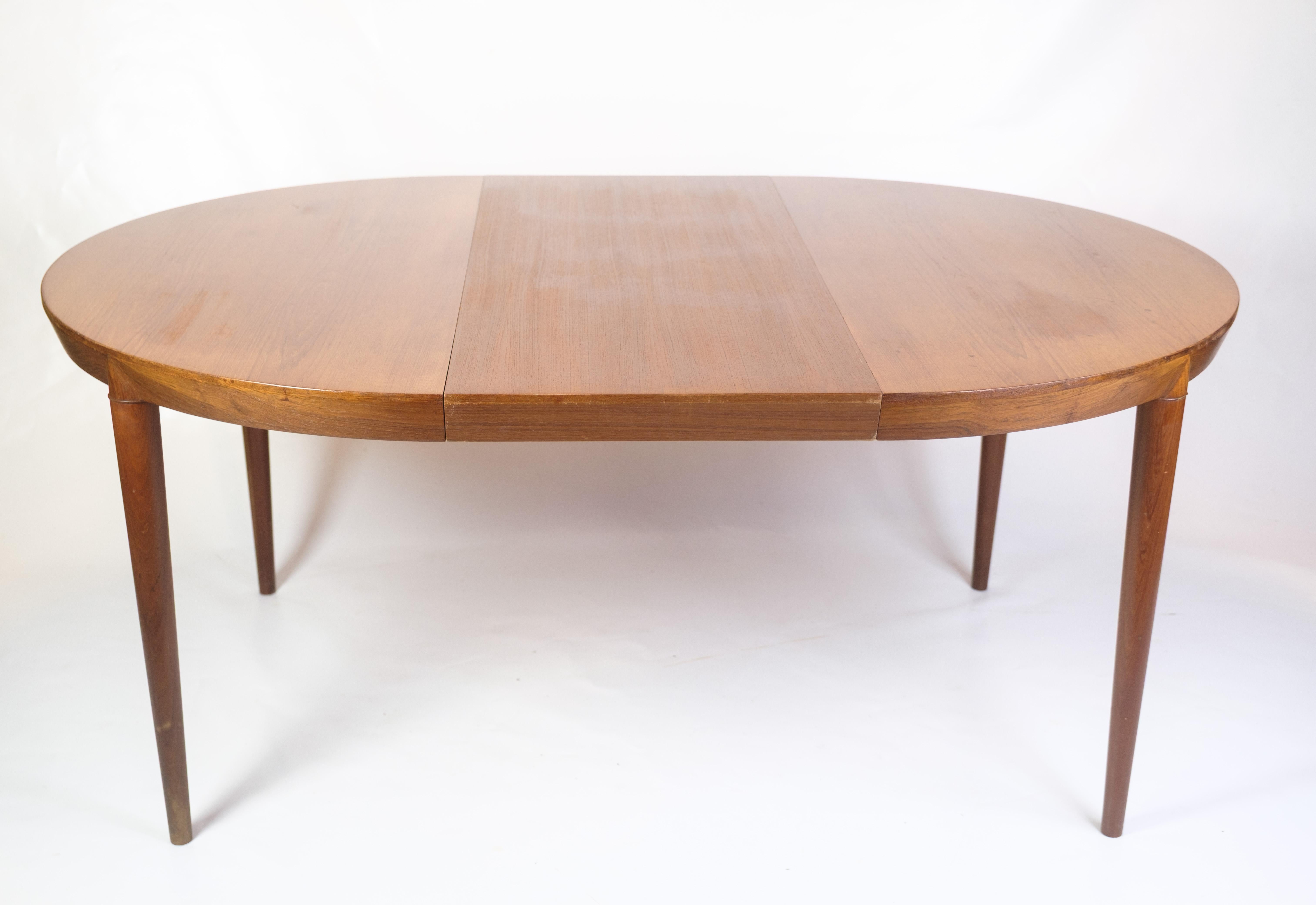 Round Dining Table With Extension Leaves Made In Teak By Severin Hansen For Sale 2