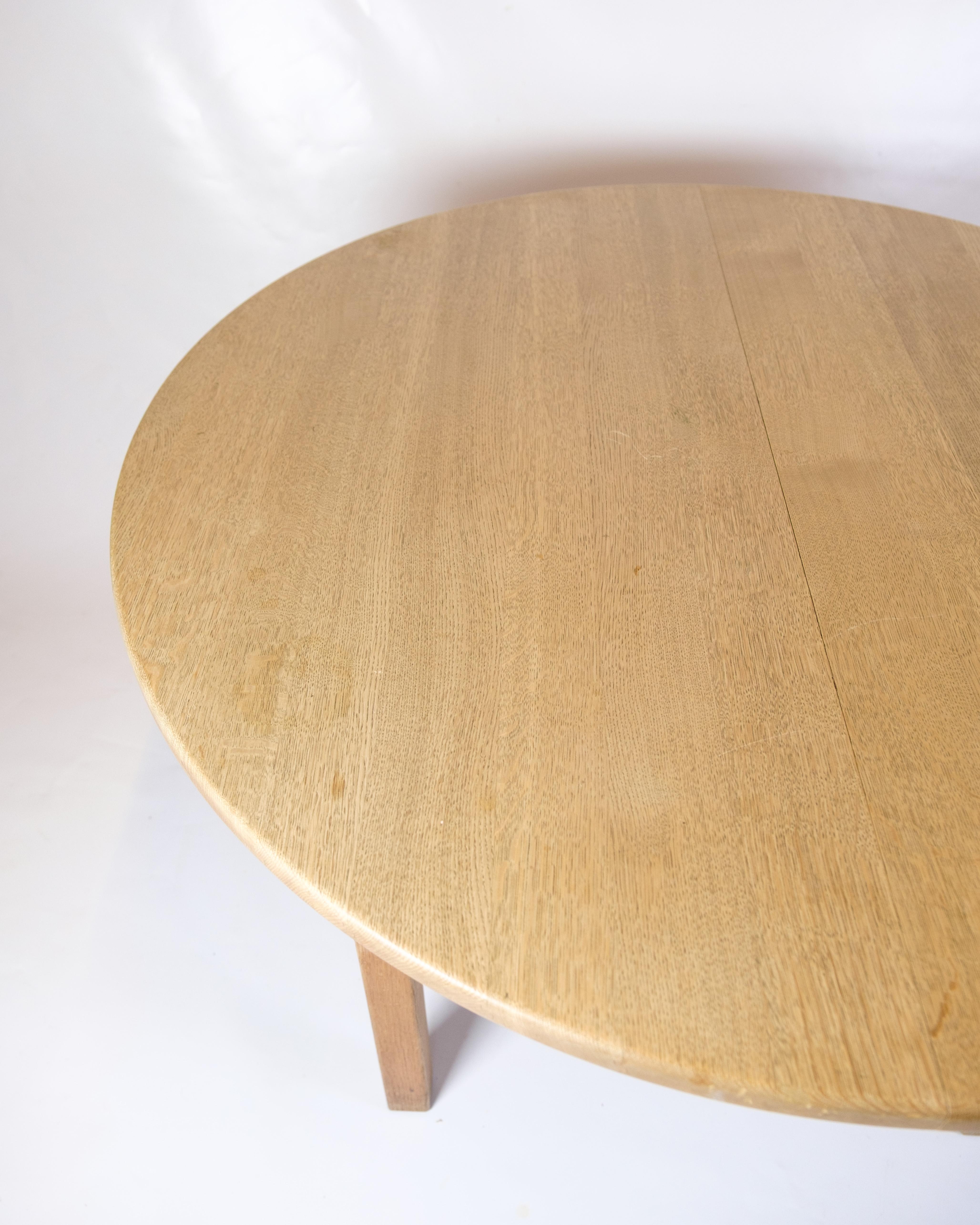 Round Dining Table With Extension Made In Oak By Kurt Østervig For K.P Furniture For Sale 6