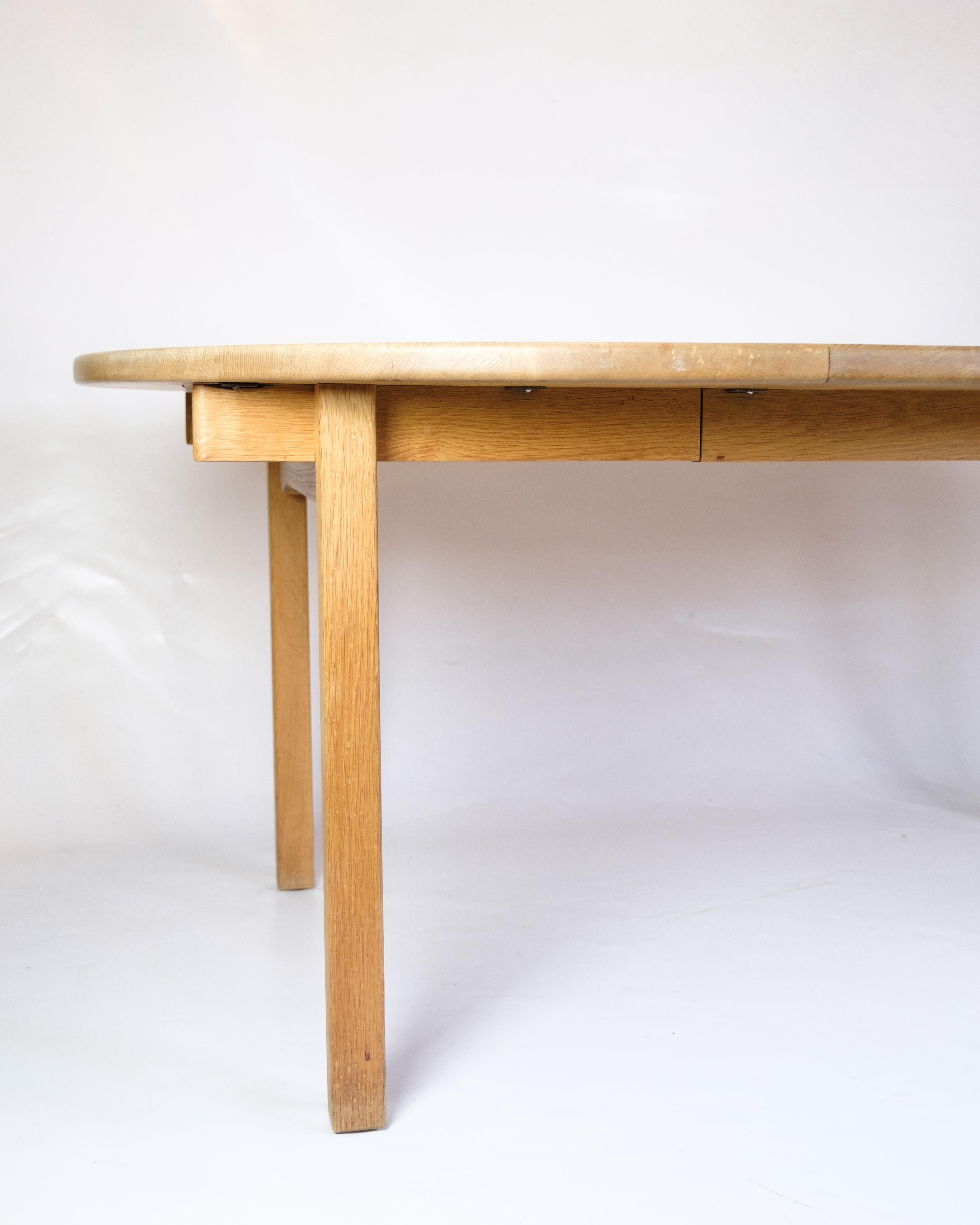 Round Dining Table With Extension Made In Oak By Kurt Østervig For K.P Furniture For Sale 1