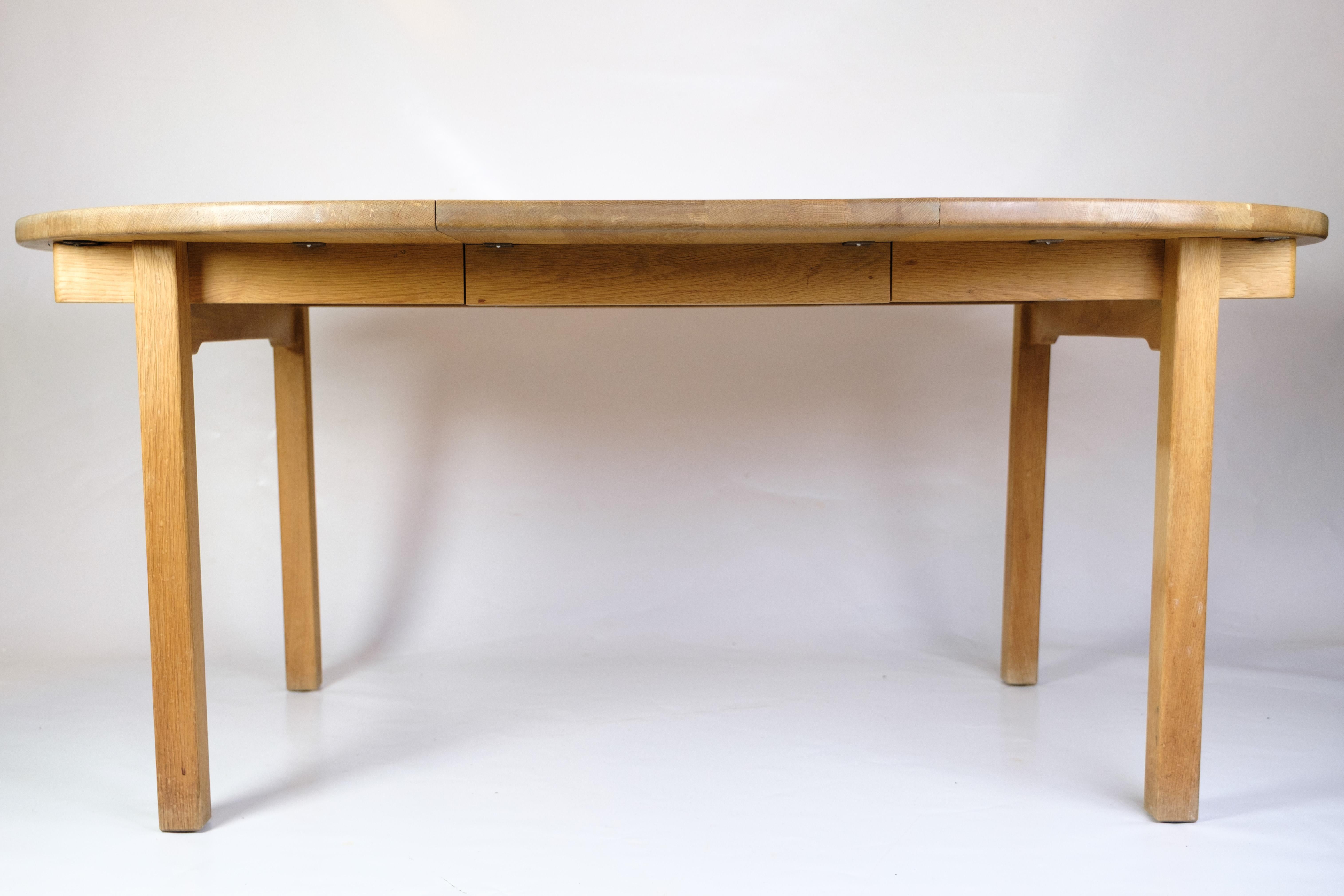 Round Dining Table With Extension Made In Oak By Kurt Østervig For K.P Furniture For Sale 2