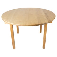 Table de salle à manger ronde avec rallonge en Oak par Kurt Østervig pour K.P. Furniture