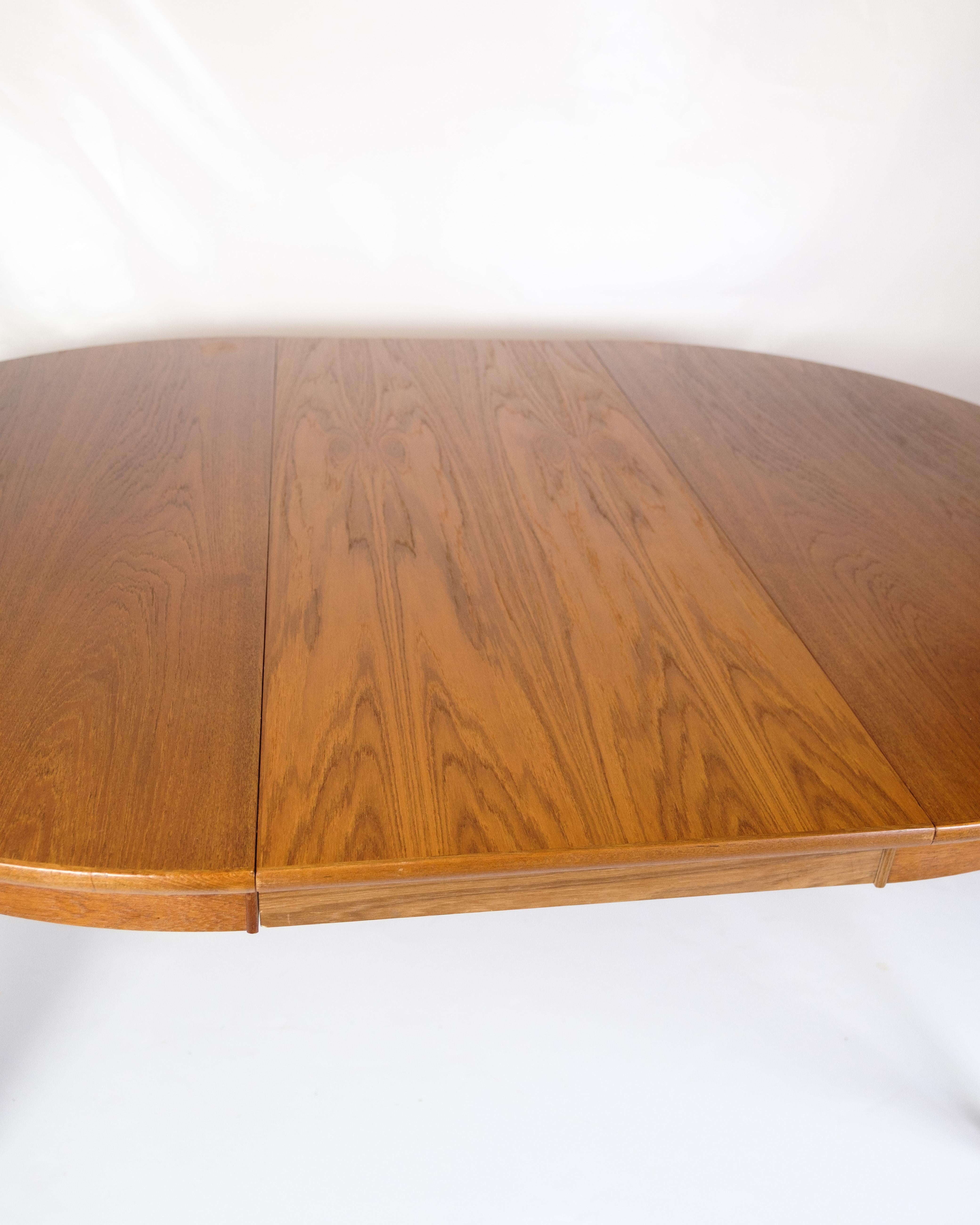 Round Dining Table With Extension Made In Teak From 1960s 4