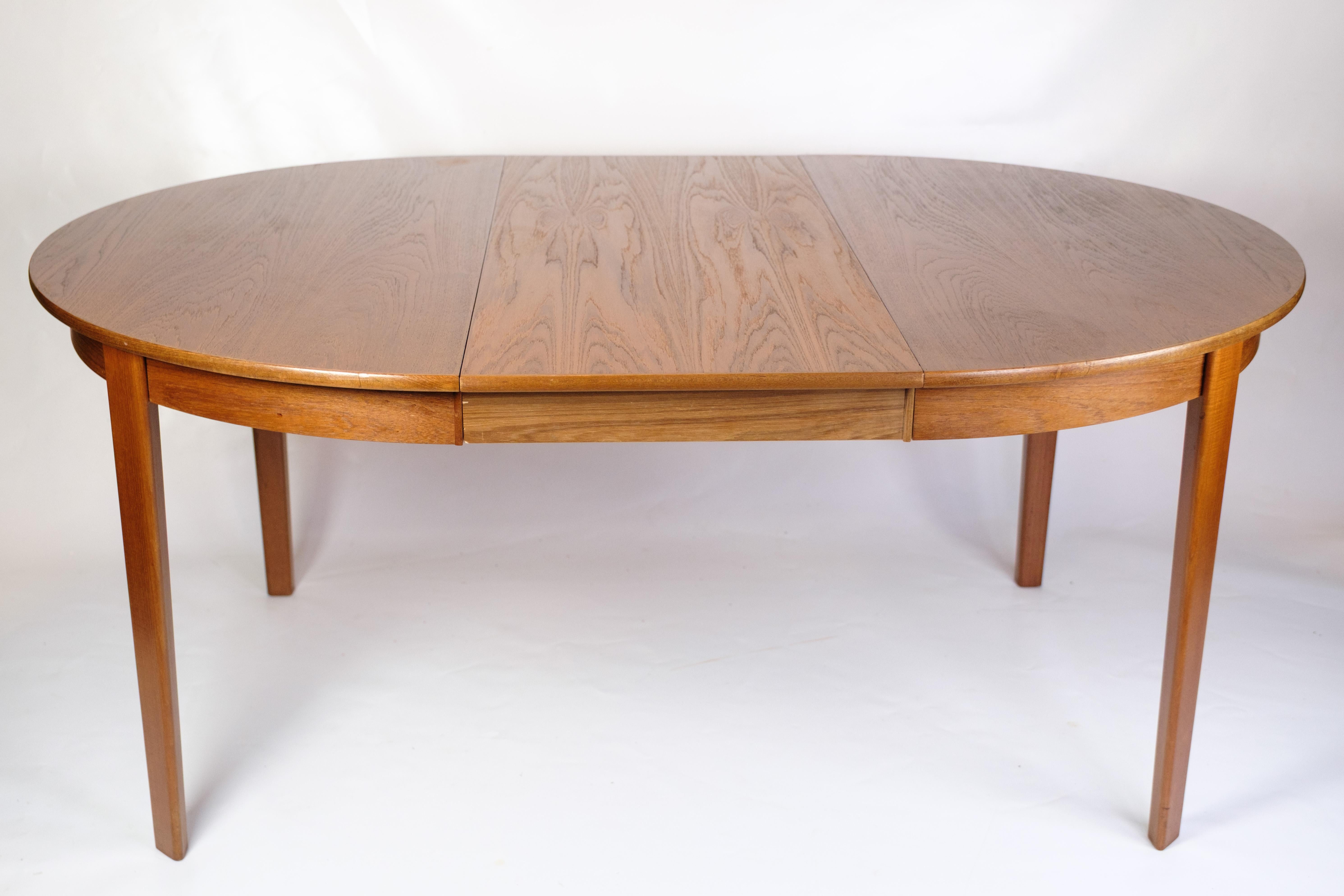 Round Dining Table With Extension Made In Teak From 1960s 5