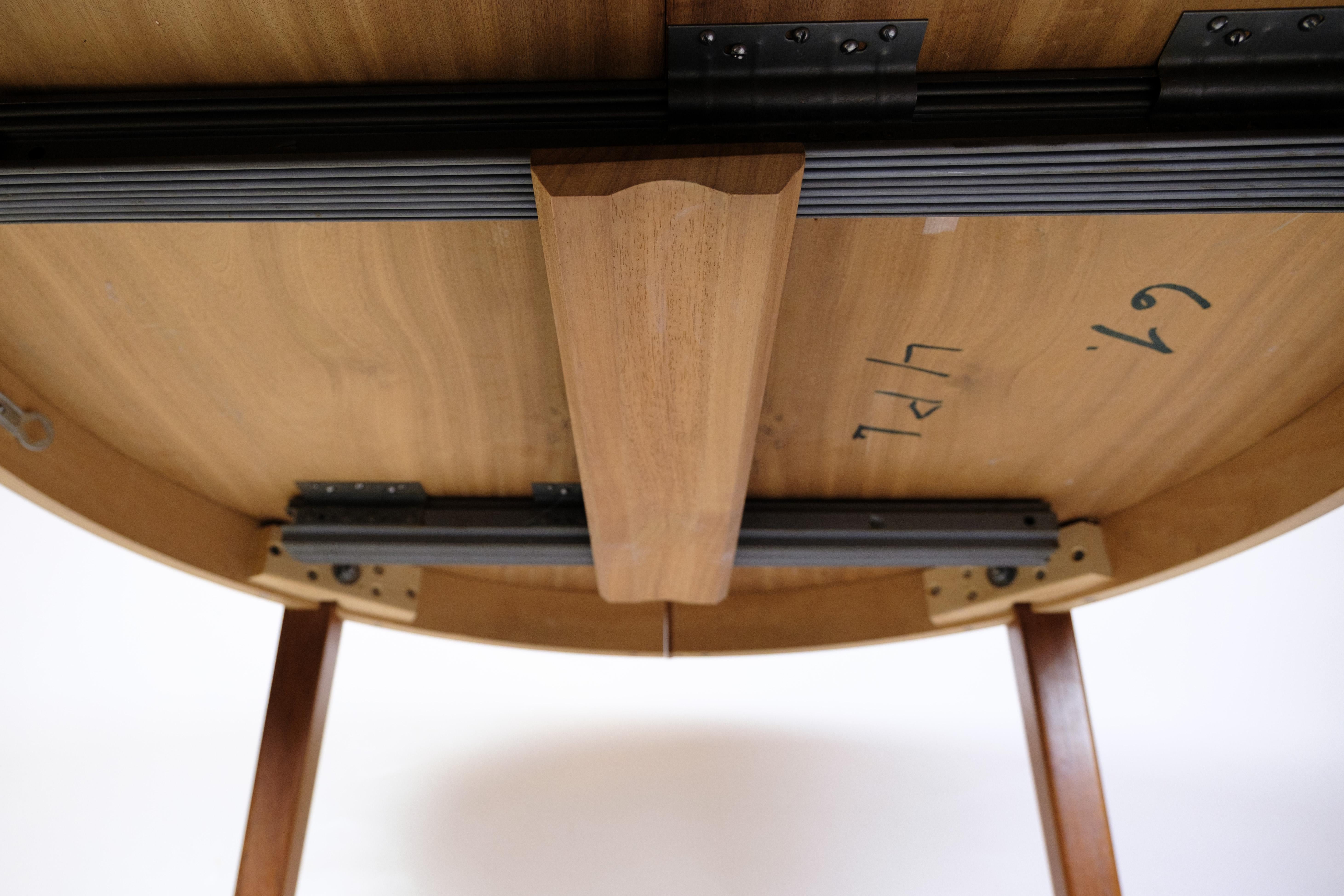 Round Dining Table With Extension Made In Teak From 1960s 6