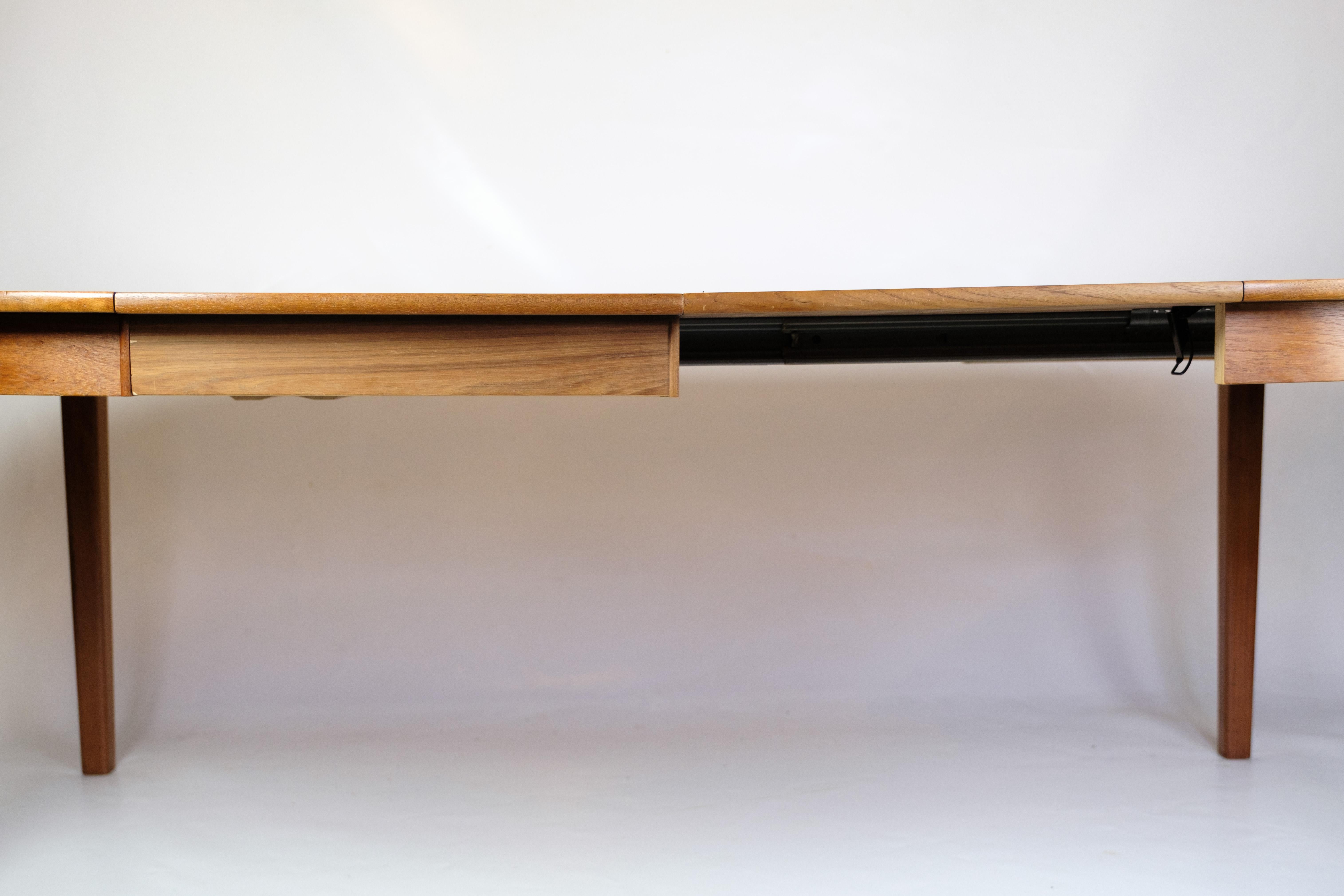 Round Dining Table With Extension Made In Teak From 1960s 2