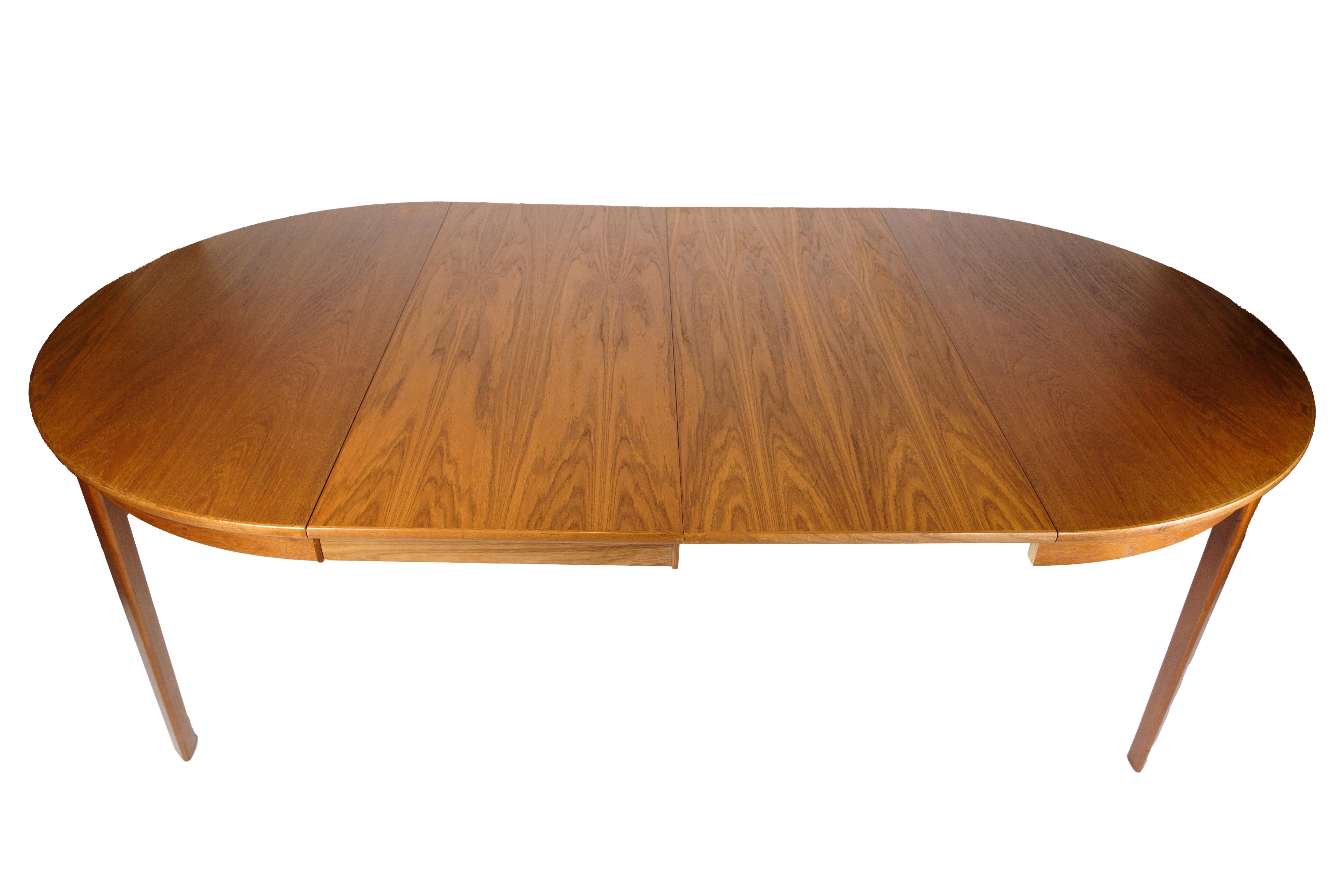 Round Dining Table With Extension Made In Teak From 1960s 3