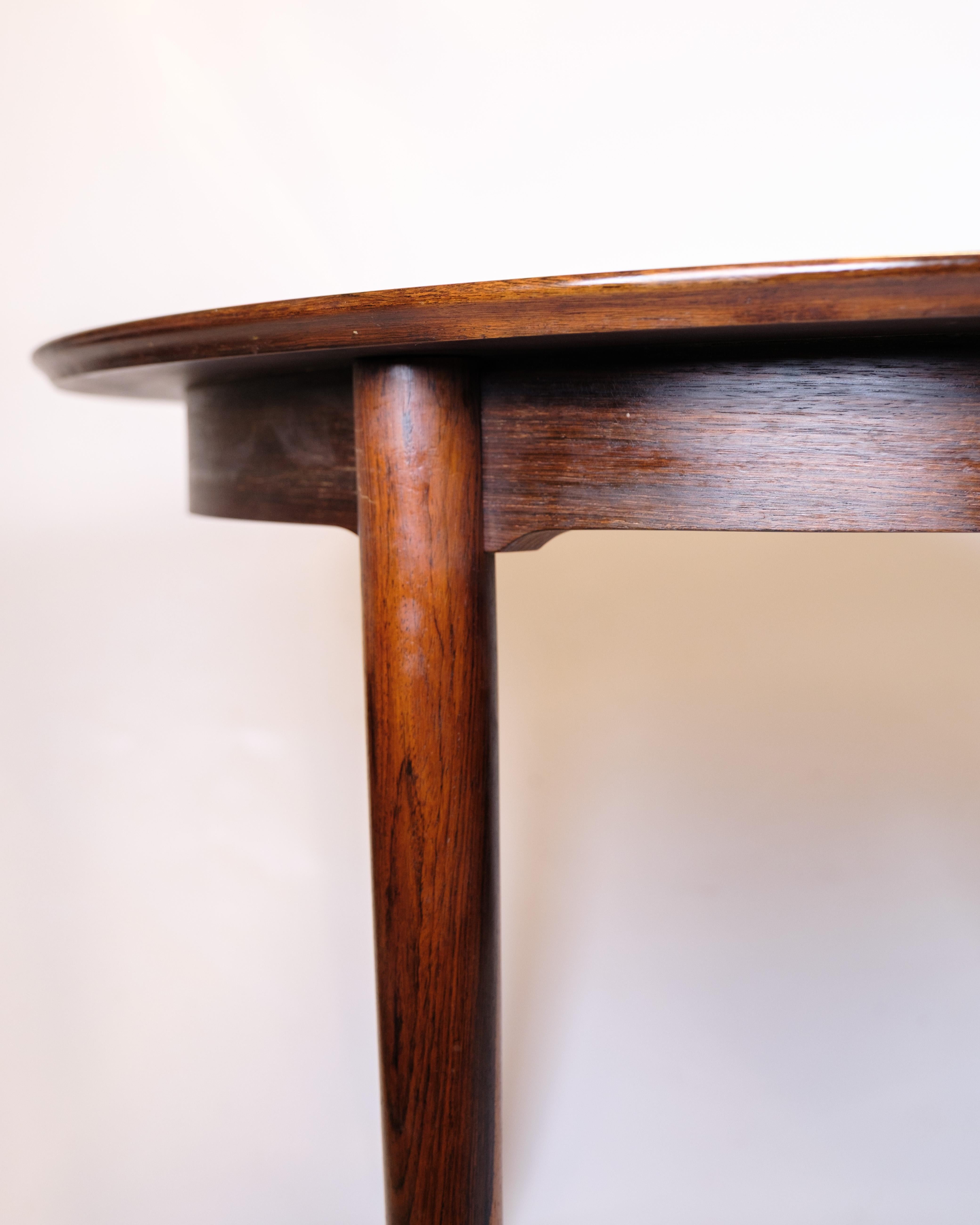 Danish Round Dining Table With Extensions Leaves In Rosewood By Arne Vodder From 1960s For Sale