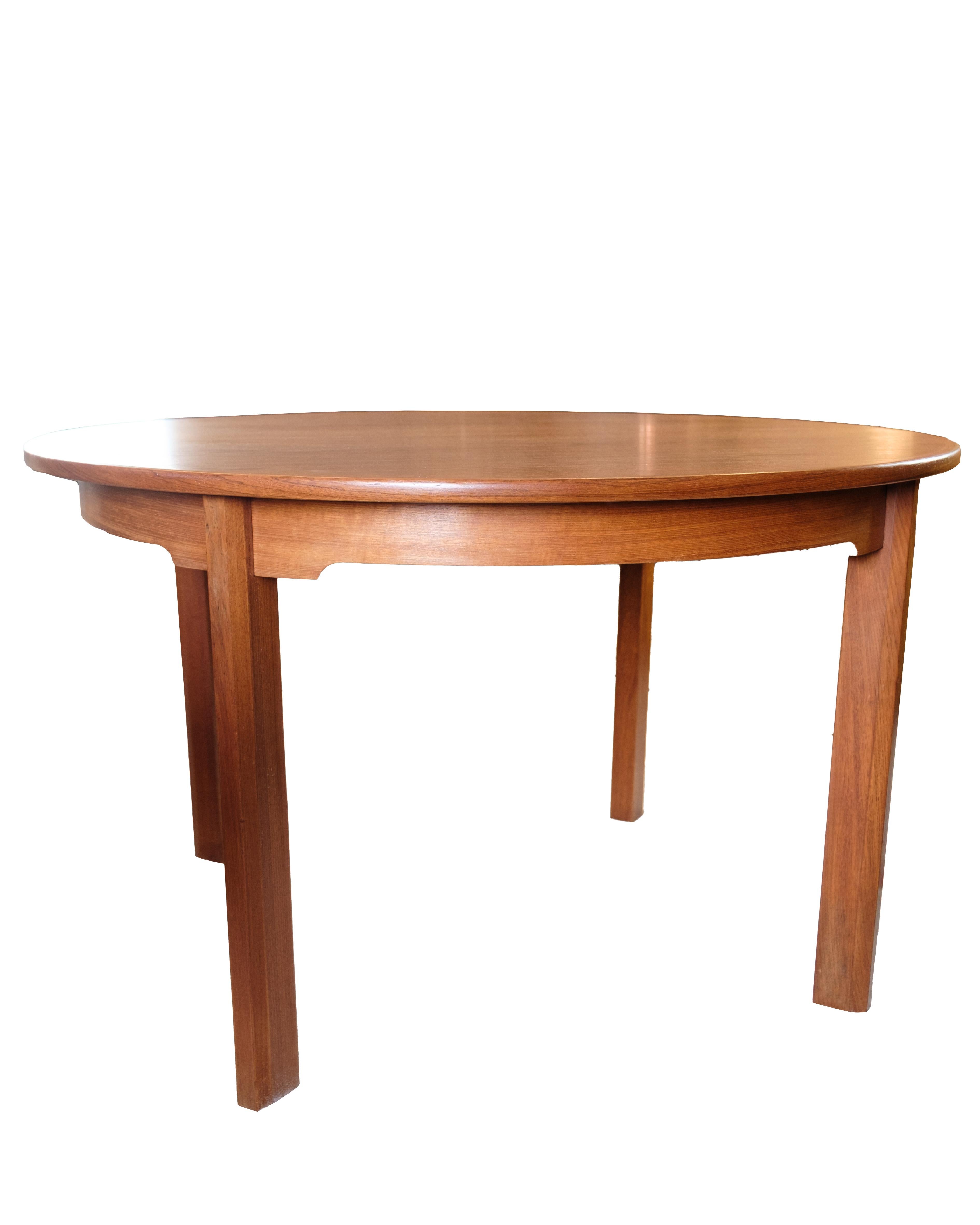 Metà XX secolo Tavolo da pranzo rotondo con allunghe in teak, design danese degli anni '60 in vendita