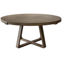 Runder Esstisch mit Lazy Susan 160cm Interlock André Fu Living Grau Eiche Neu