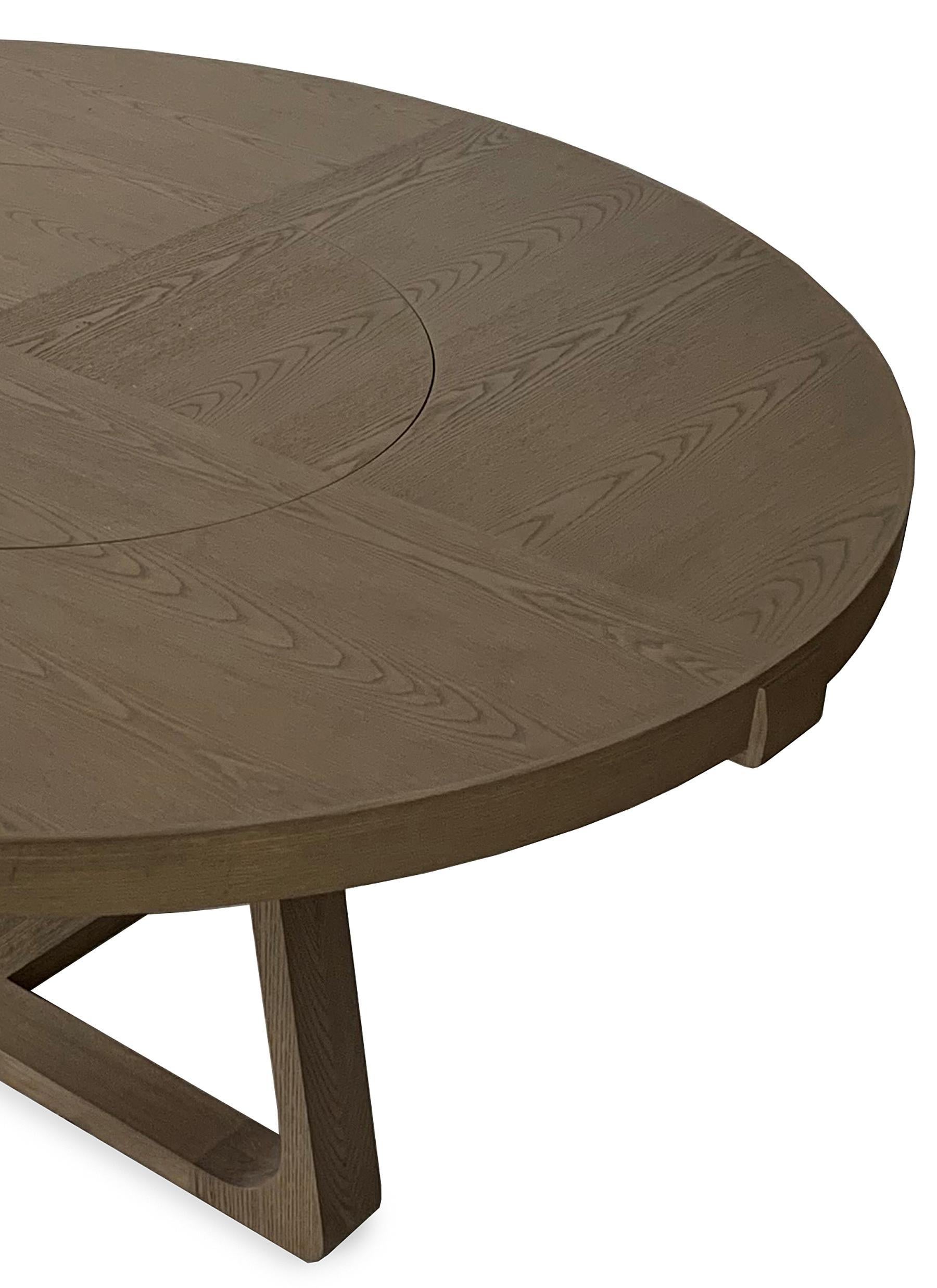 round dining table with built in lazy susan