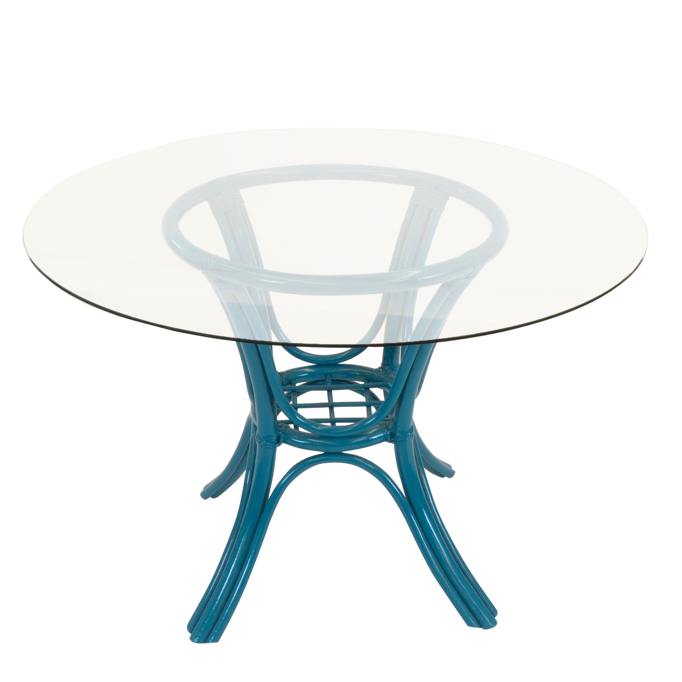 Round Dining Table with Rattan Base
