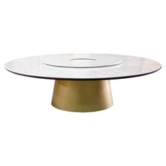 Stone & Bronze Dining Table with Rotating Server by Costantini, Aragon