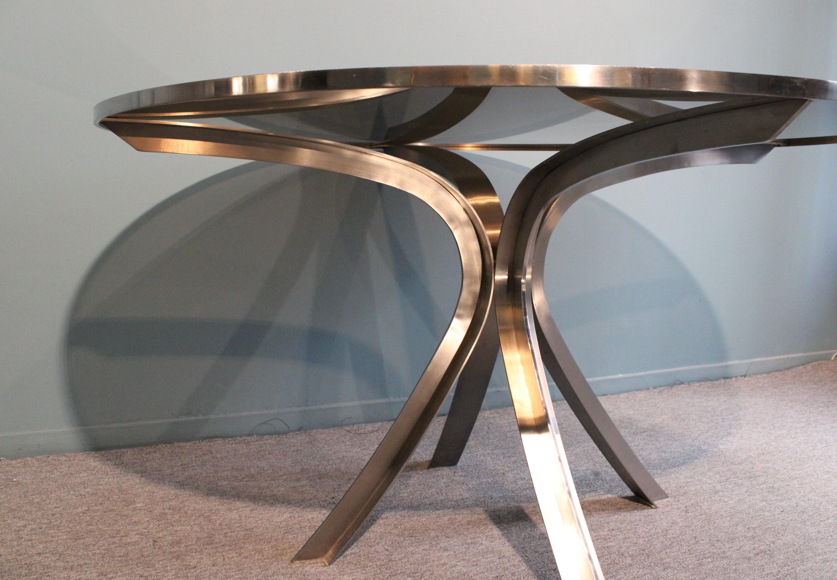 Stainless Steel Round Dinning Table by Xavier Feal