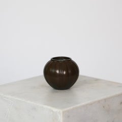 Round Diskometal Vase by Just Andersen, 1930s, Denmark