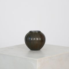 Round Diskometal Vase by Just Andersen, 1930s, Denmark