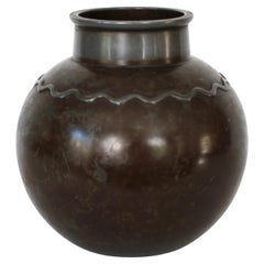 Round Diskometal Vase by Just Andersen, 1930s, Denmark