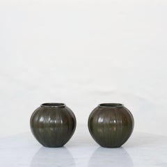 Round Diskometal Vases by Just Andersen, 1930s, Denmark