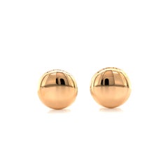 Round Domed Cufflinks - 18k Rose Gold - Highly Polished - Diameter 17.6 mm