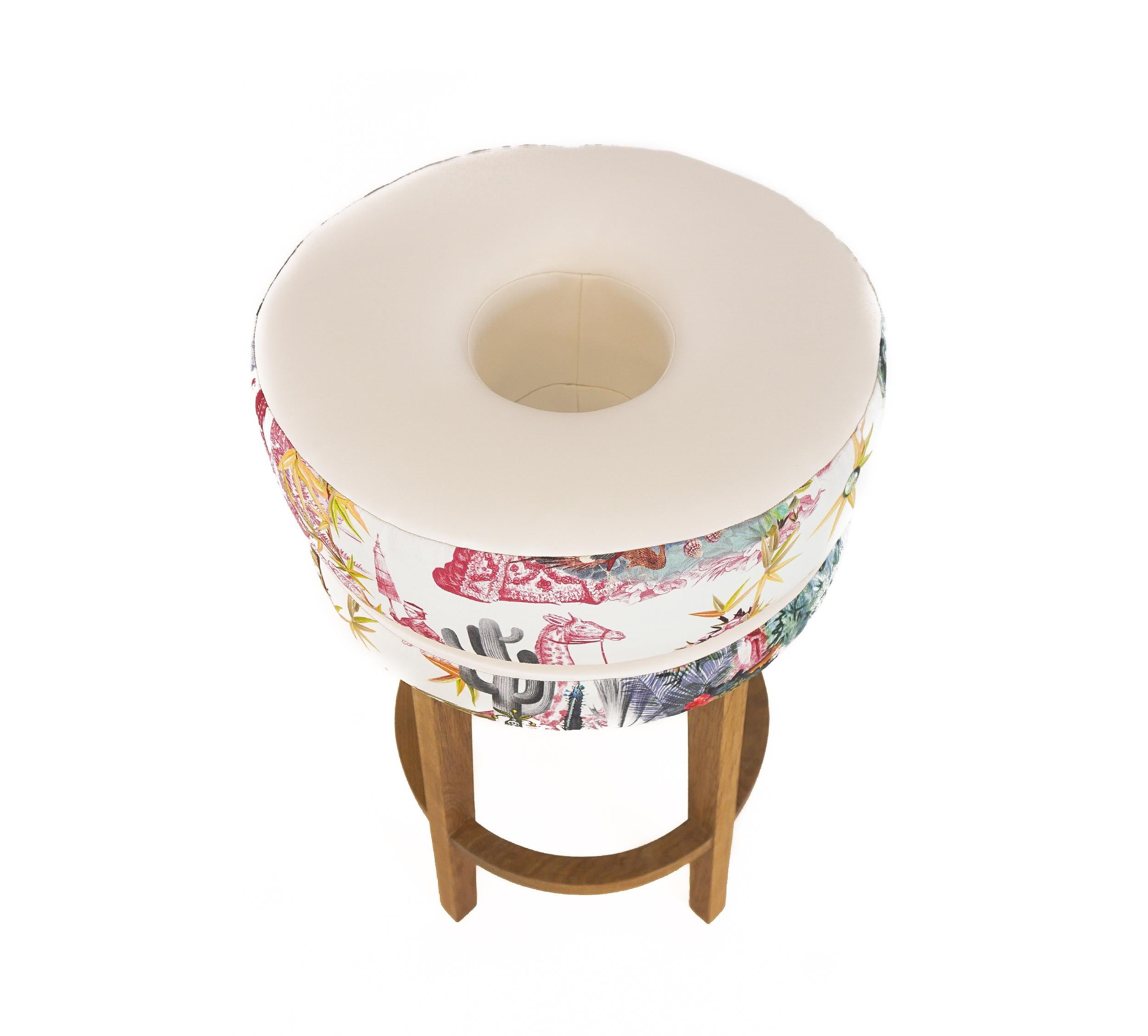 North American Round Donut Bar Stools For Sale