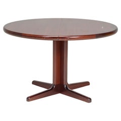Vintage Round Double Extendable Rosewood Dining Table, 1960s