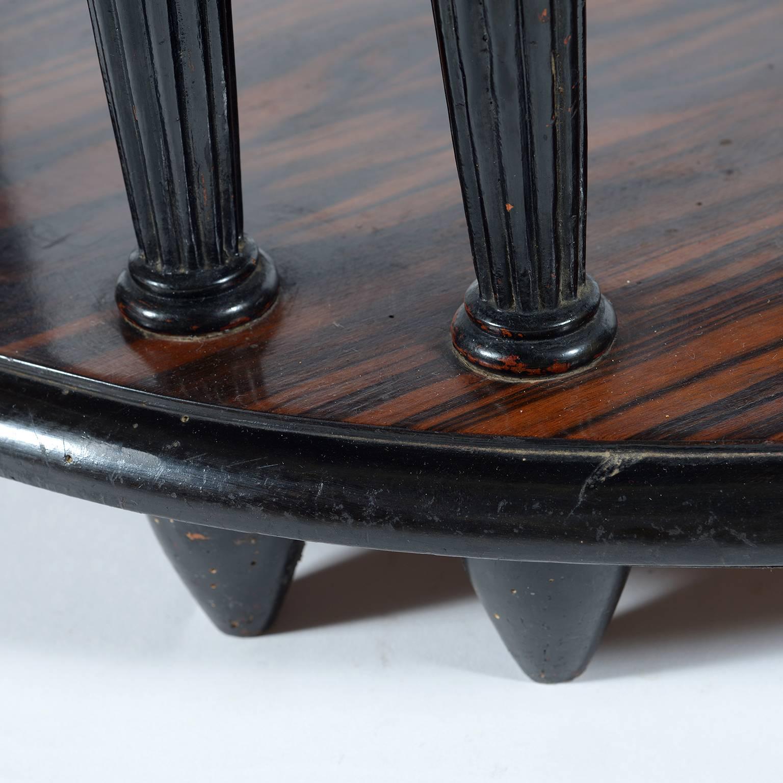 Round  Double Shelves Art Deco Coffee or Side Table, 1925-1930 1