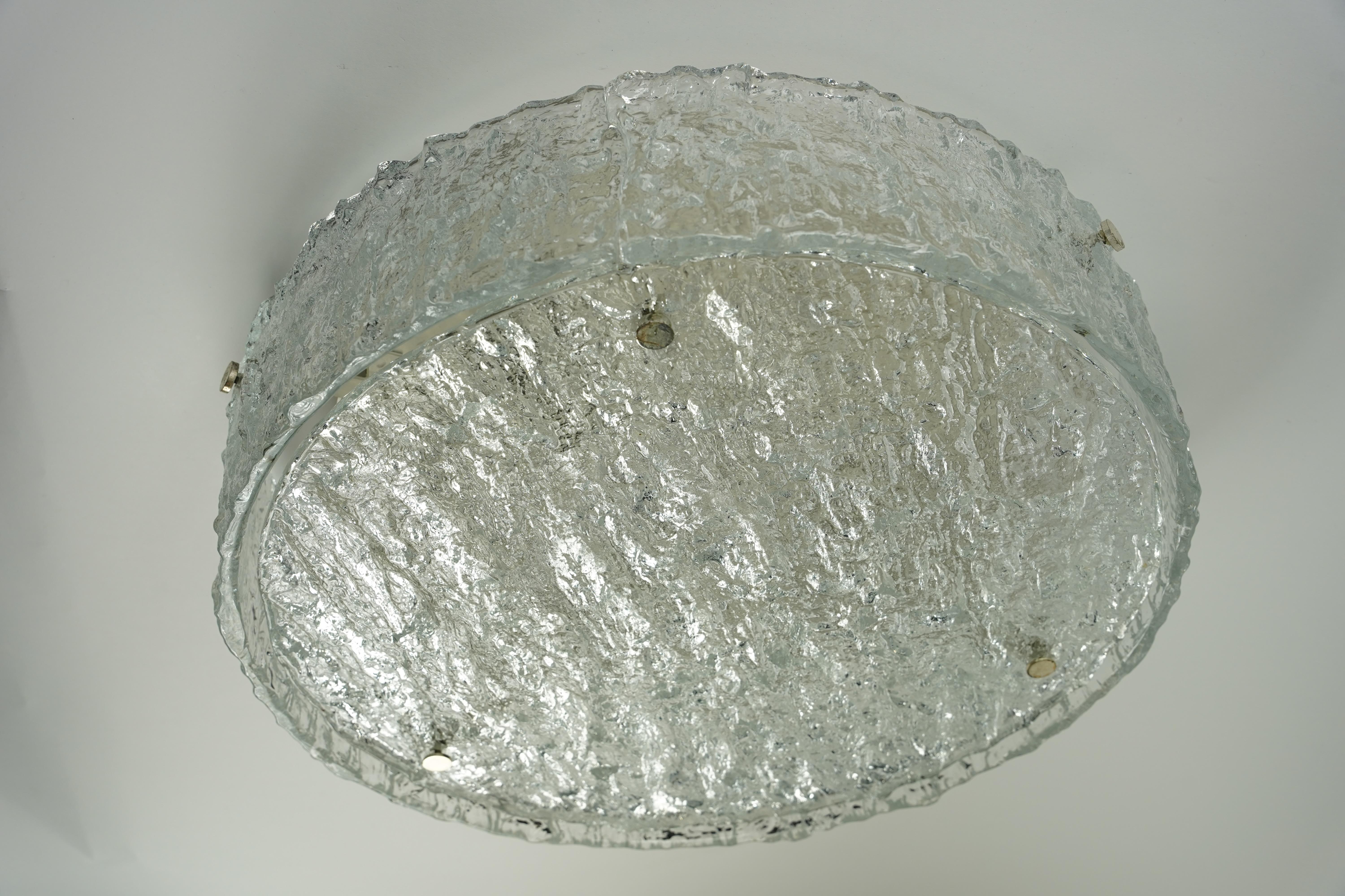 Monture encastrée en verre rond en forme de tambour par Kaiser, Allemagne, années 1960 en vente 3
