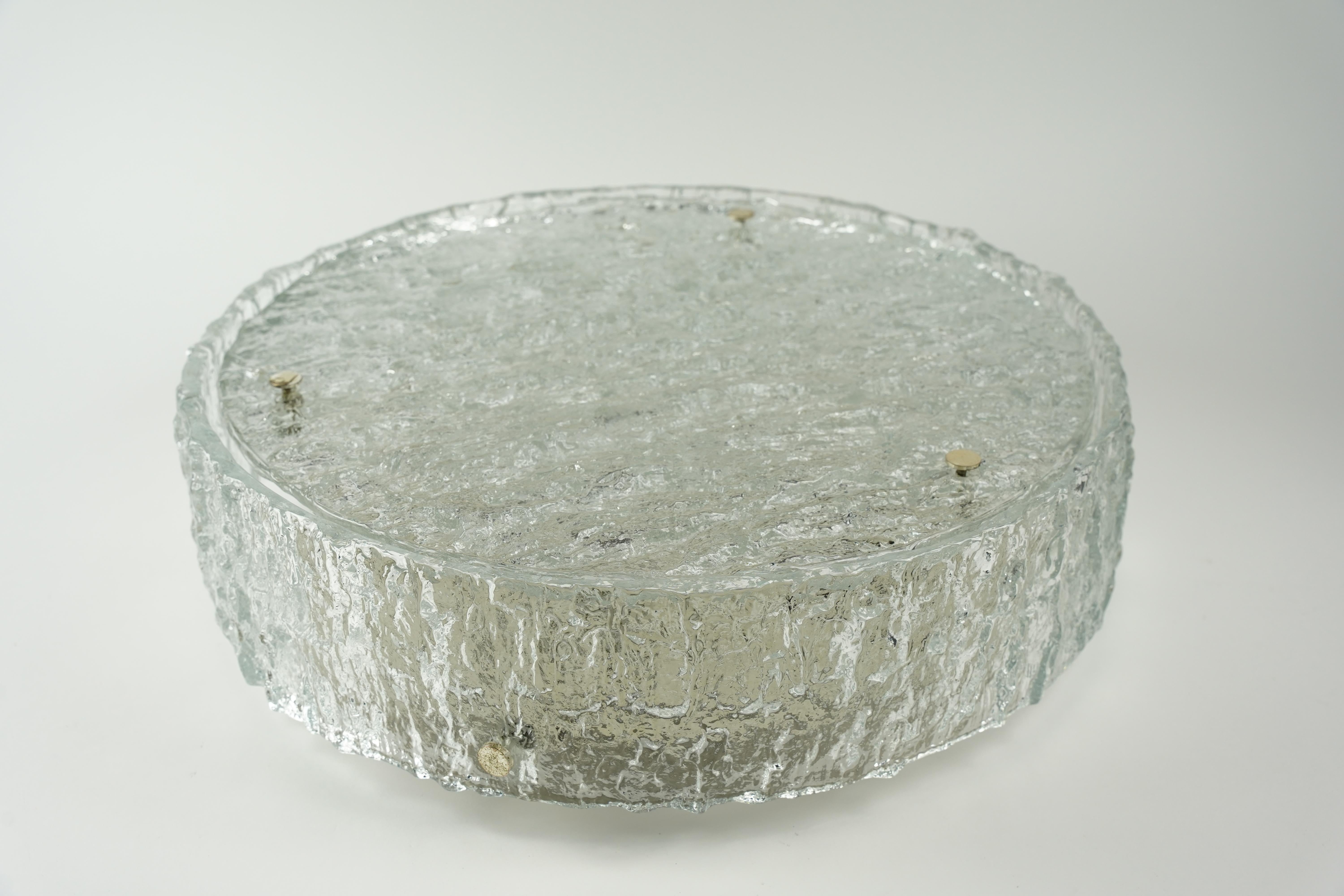 Monture encastrée en verre rond en forme de tambour par Kaiser, Allemagne, années 1960 en vente 4