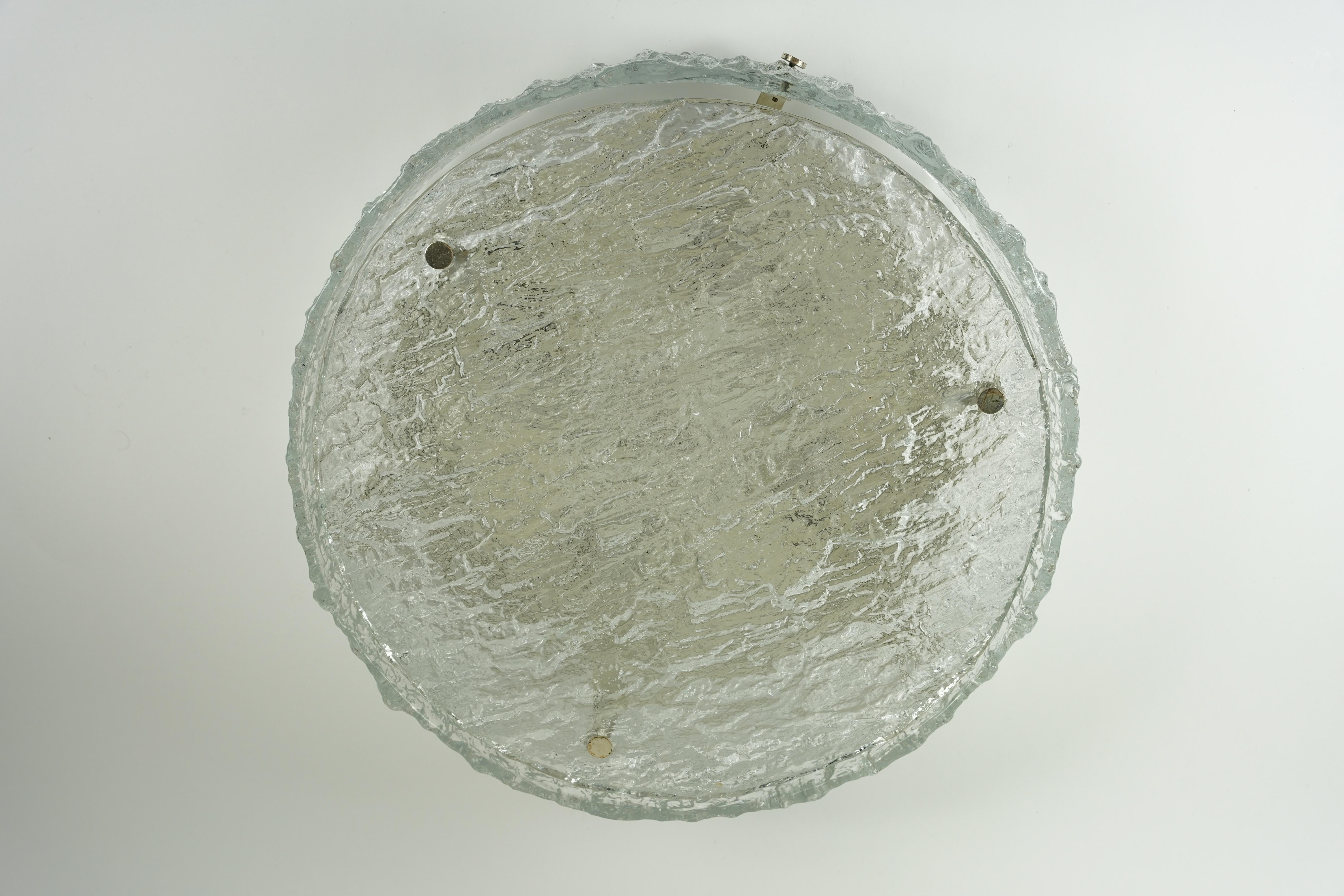 Monture encastrée en verre rond en forme de tambour par Kaiser, Allemagne, années 1960 en vente 1