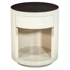 Round Drum Side Table with Starburst Top