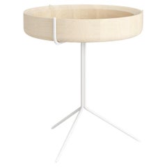 Round Drum Side Tray Table Corinna Warm for Swedese Ash, White Frame