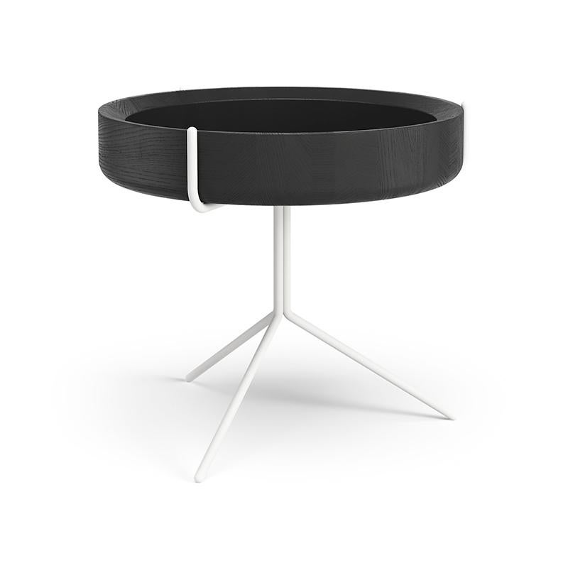 Round Drum Side Tray Table Corinna Warm for Swedese Black Ash, Black Frame For Sale 12