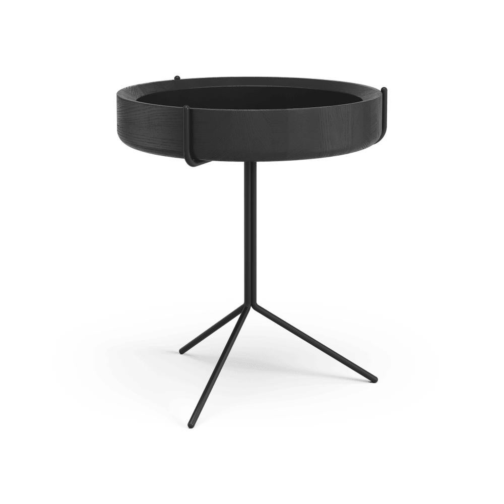 Round Drum Side Tray Table Corinna Warm for Swedese Ash, Black Frame For Sale 7