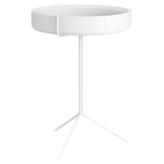 Table d'appoint tambour ronde Corinna Warm pour Swedese H 22" Frêne blanc, cadre blanc