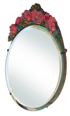 Round Easel Table Mirror in Colorful Tones