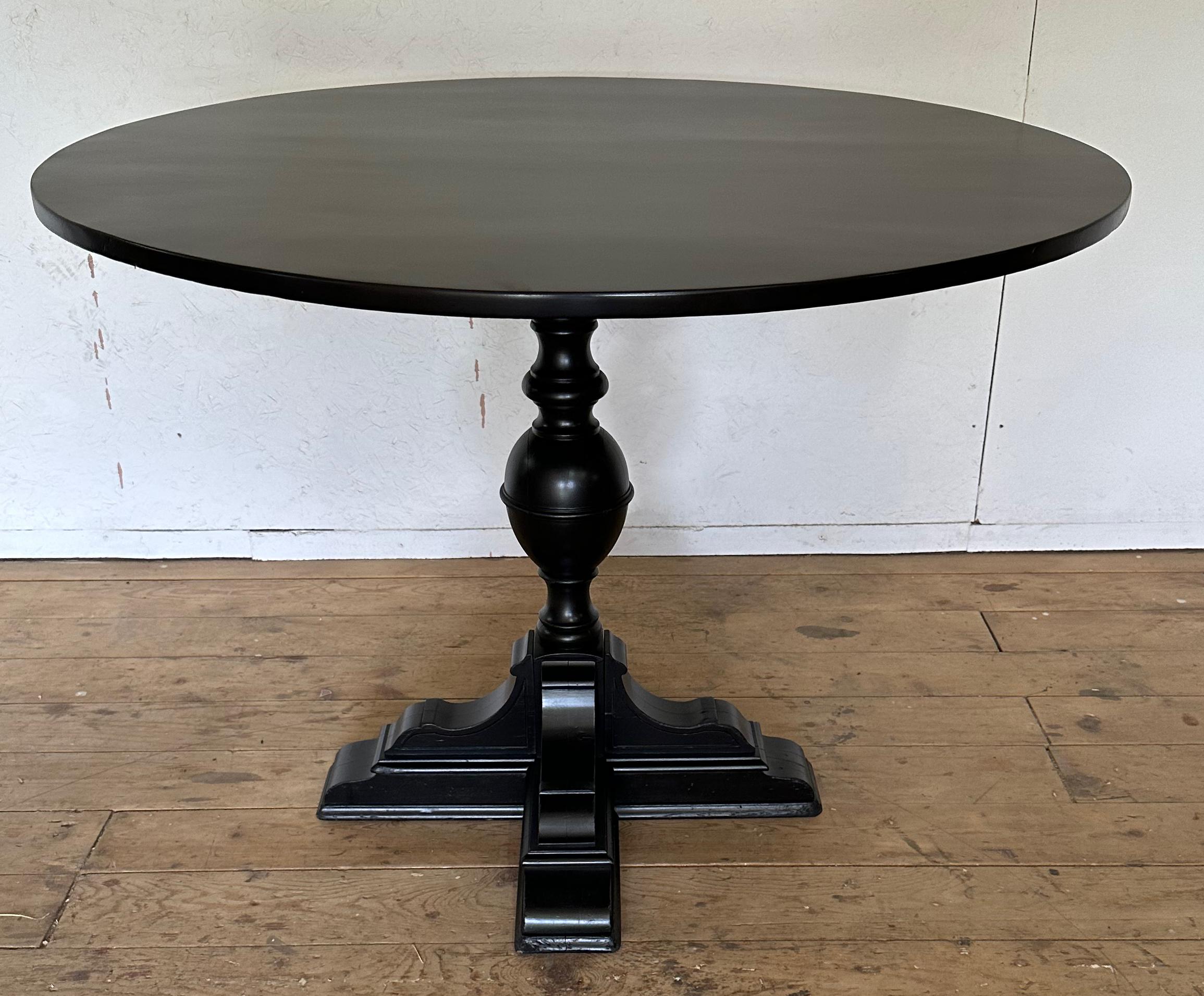 Round Ebonized Louis Philippe Style Pedestal Table 3