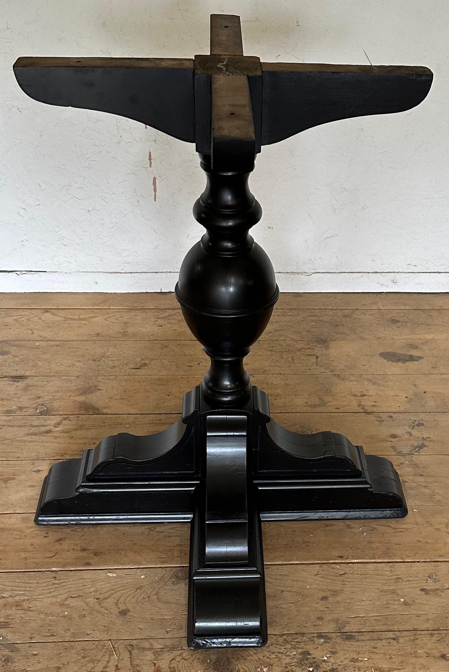Empire Round Ebonized Louis Philippe Style Pedestal Table