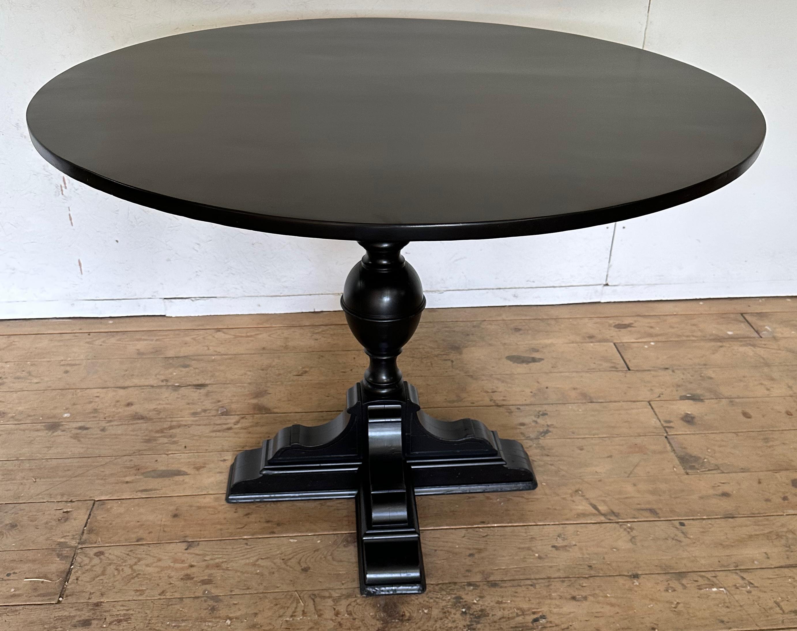 Round Ebonized Louis Philippe Style Pedestal Table 1