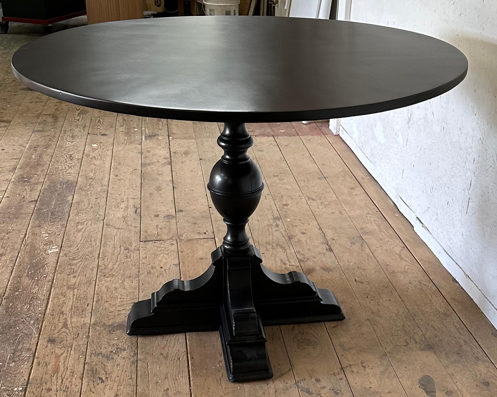 Round Ebonized Louis Philippe Style Pedestal Table 2