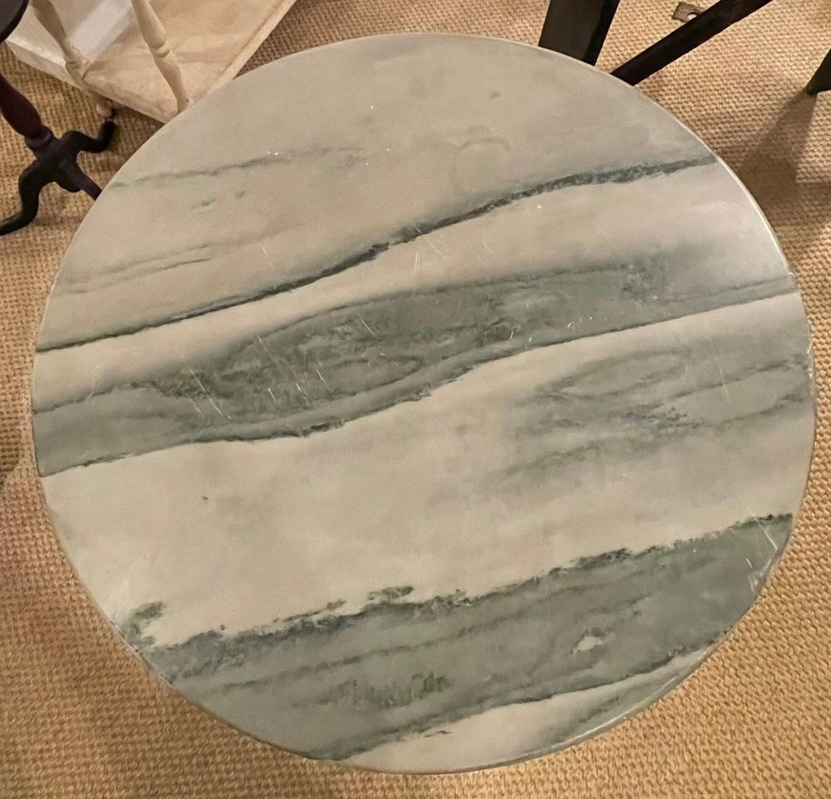 Round Ebonized Thonet Bentwood Table with Marble Top 4